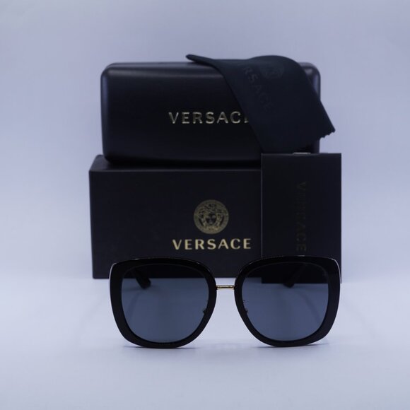 Versace VE4407D GB1/87 Sunglasses Black Square Frame, Dark Grey Lenses - Picture 10 of 10